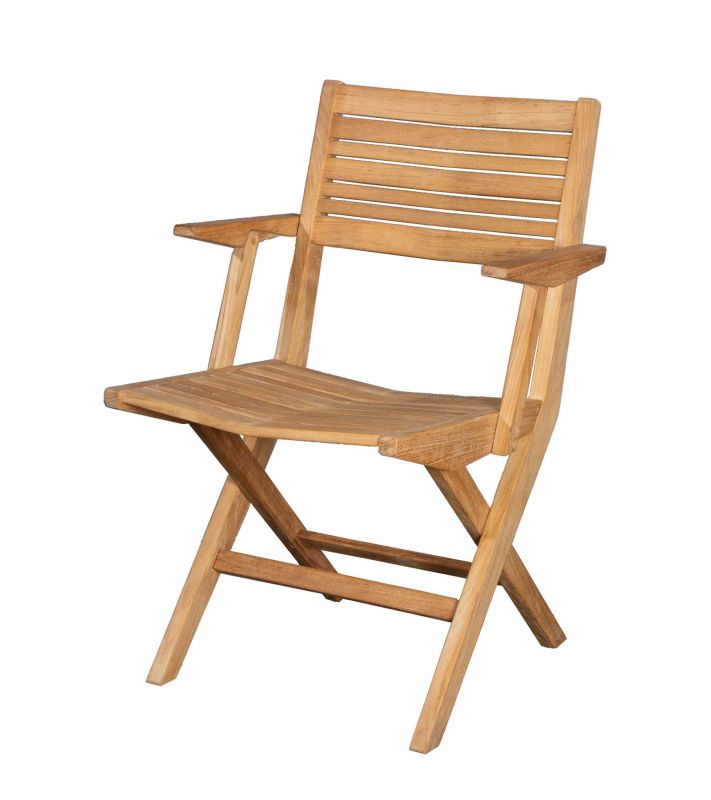 Flip Armlehnstuhl von Cane-Line aus Teakholz, ideal für den Garten oder die Terrasse.